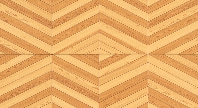 Intricate parquet flooring pattern with a warm and inviting wooden design