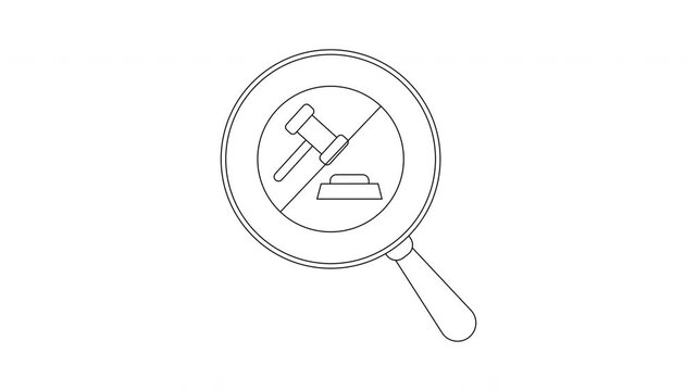 Magnifying Glass with Gavel - Legal Search and Justice Concept.