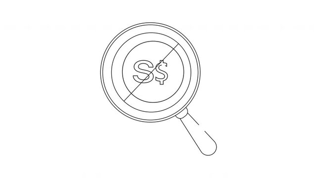 Magnifying Glass with Singapore Dollar Symbol - Financial Scrutiny.