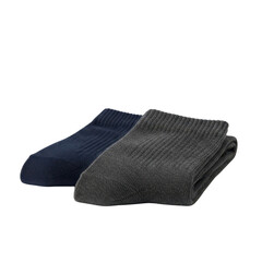 Two pairs of folded socks isolated on white