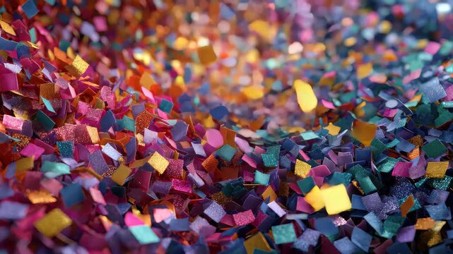 Colorful confetti fills the air during a vibrant celebration, creating a joyful atmosphere of excitement and wonder, perfect for festive occasions and memorable moments