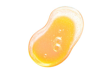 Smear of Golden-Yellow Cosmetic Gel with Bubbles