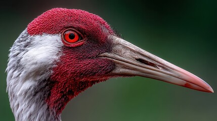 Obraz premium Close-up Portrait of a Red-faced Crane with Sharp Beak