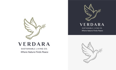 Serene dove illustrations showcasing peaceful nature scenes with elegant typography on various backgrounds from a creative perspective