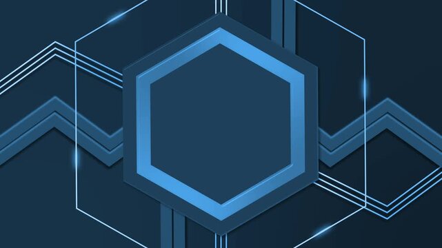 Luxury hexagon geometric background animation, Geometric background featuring layered hexagons and gold accents