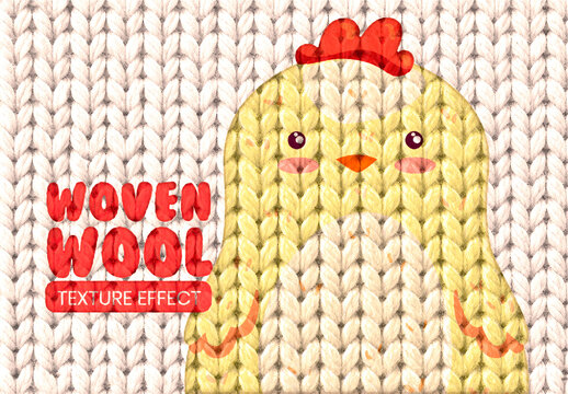 Woven Wool Knit Texture Effect Mockup