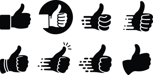 Thumb Up Collection Silhouette Icon Set Thumbs Up Typography Silhouette Icon Pack © logodesign11