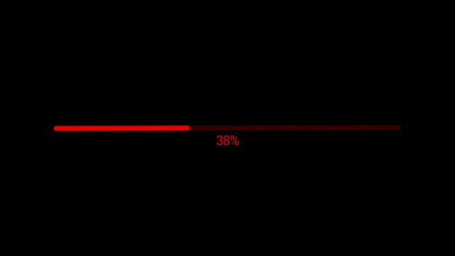 A stark visual representation displays a minimal progress bar showing only one percent completion against a black background high quality professional detailed