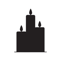 Obraz premium Black Three candles silhouette vector illustration