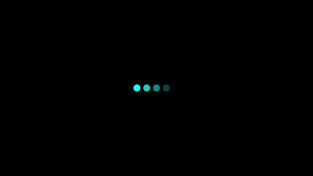A minimalist composition features a horizontal line of five graduated teal circles against a completely black background creating a serene effect