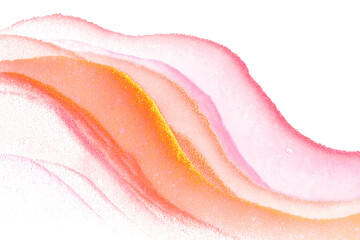 Abstract Wavy Layers of Pink and Gold Sand