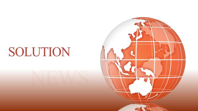 Orange stylized with gridlines earth map animation background