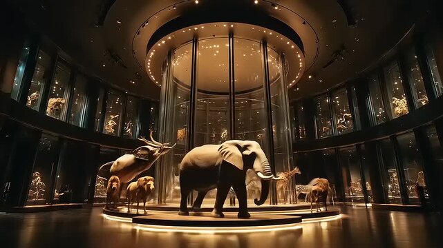 Immerse yourself in the enchanting world of wildlife with this captivating museum exhibit showcasing diverse animal species