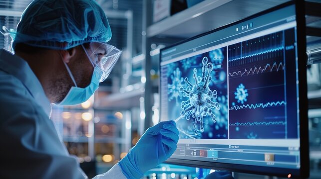 Medical illustration of Ebola Virus Disease, a severe and often fatal viral hemorrhagic fever transmitted through direct contact with bodily fluids. Concept for infectious disease control, epidemic ou