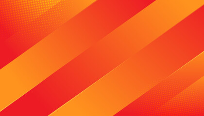 Abstract Orange Diagonal Stripe Background with Halftone Gradient