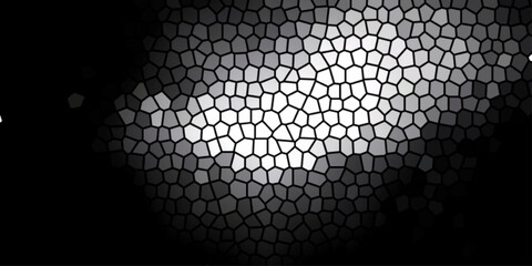 Abstract Geometric Mosaic: A captivating grayscale abstract pattern of a mosaic, where each element interlocks with others, showcasing depth, shadow, and artistic complexity.