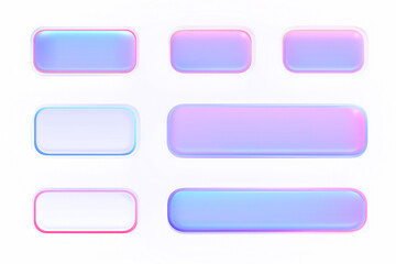 Set of Glossy Pastel User Interface Buttons