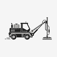 Naklejka premium Industrial Pavement Milling Machine Construction Equipment Vector Graphic Design
