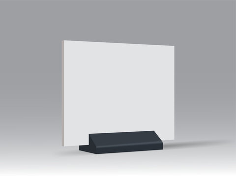 Blank White Table Tent on a Holder Mockup