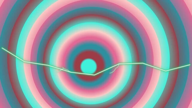 Abstract Hypnotic Circles and Neon Line Animation
