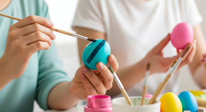 Easter egg decorating fun for kids and adults painting colorful easter eggs