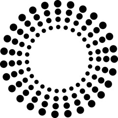 Halftone circle frames radial dots pattern abstract vintage circular elements graphic elements vector illustration