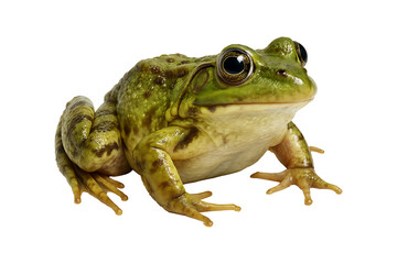 Naklejka premium A vibrant green frog with detailed skin texture isolated on transparent background