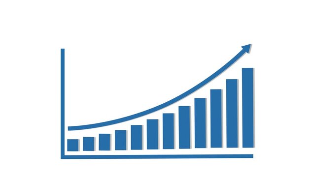 Business growth concept in graph chart showing marketing sales profit increasing to future target .4k viedo .