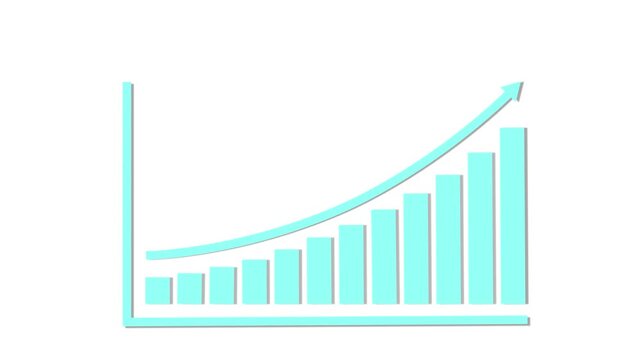 Business growth concept in graph chart showing marketing sales profit increasing to future target .4k viedo .