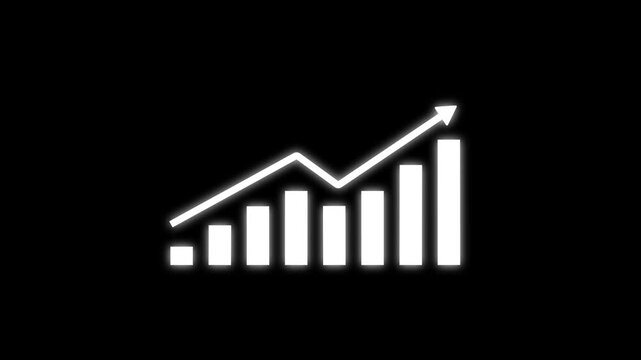 Growing business success graph with increasing trend line and arrow business growth finance