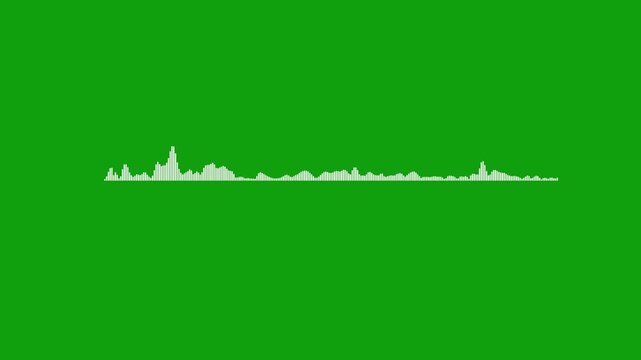 White audio waveform spectrum animation, Sound waves on transparent background with alpha channel, Audio visualizer, Music equalizer 4k animation 4k video.