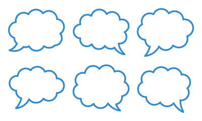 Obraz premium Set of Hand Drawn Speech Bubbles Vector Illustration