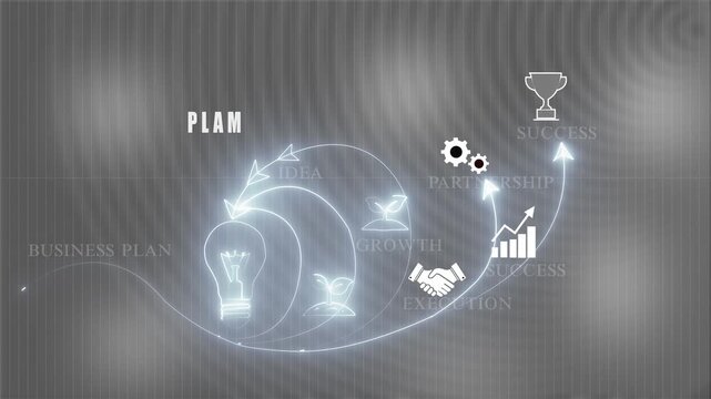 Customer lifecycle management concept with digital dashboard interface, analytics icons and connected business system network.