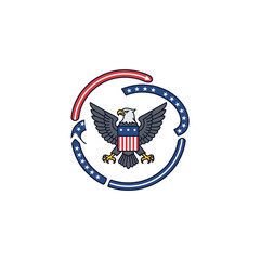 Patriotic Eagle Emblem With American Flag Design