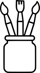 Minimalist and clean vector outline of painting tools. Perfect for educational designs, posters, presentations, websites, social media, and learning materials.
