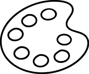 Minimalist and clean vector outline of a paint palette. Perfect for educational designs, posters, presentations, websites, social media, and learning materials.
