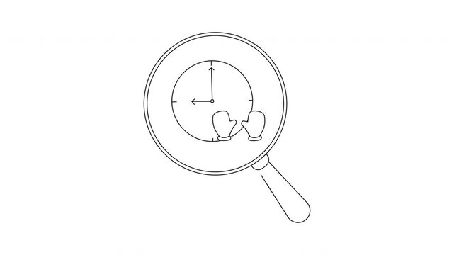 Boxing Match Time - Magnifying Glass Focus on Fight Schedule.