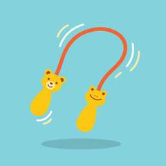 Cute cartoon jump rope with animal handles.