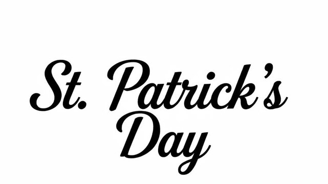 St. Patrick's Day elegant script text on white background