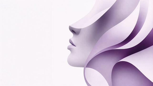  Woman purple Silhouette of Women's Day Background
