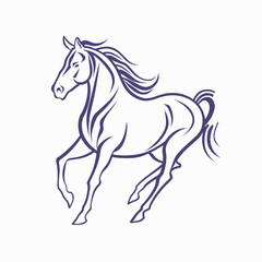 Obraz premium Elegant vector illustration of a running horse on white background