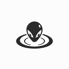 Obraz premium Minimalist alien head graphic space and extraterrestrial concept illustration