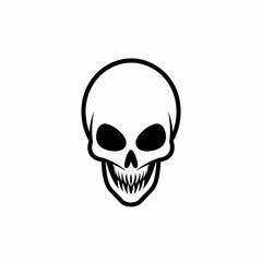 Obraz premium Stylized skull illustration isolated on white background for various uses
