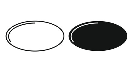 Two simple oval shapes one white and one black a striking silhouette