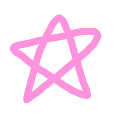 Pink star with white background