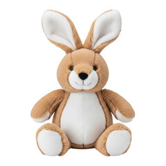 Obraz premium A brown and white stuffed bunny toy sitting upright