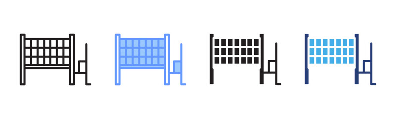 Volley Net icon set multiple style collection