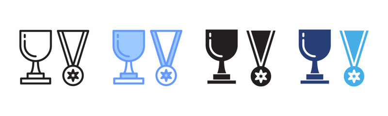 Trophy icon set multiple style collection