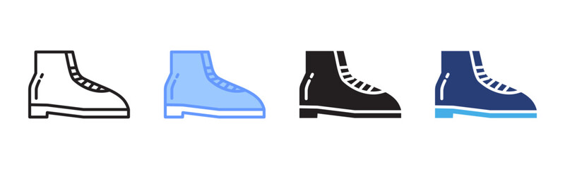 Shoes icon set multiple style collection
