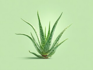 Fototapeta premium aloe vera plant isolated on a green background
